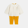 سترة جيليه من نسيج صوف الشيربا وبنطلون)سروال( من المخمل وقميص بودي أصفر للصبيان حديثي الولادة سترة جيليه من نسيج صوف الشيربا وبنطلون)سروال( من المخمل وقميص بودي أصفر للصبيان حديثي الولادة