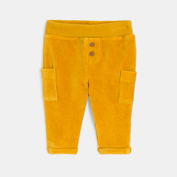 سترة جيليه من نسيج صوف الشيربا وبنطلون)سروال( من المخمل وقميص بودي أصفر للصبيان حديثي الولادة سترة جيليه من نسيج صوف الشيربا وبنطلون)سروال( من المخمل وقميص بودي أصفر للصبيان حديثي الولادة