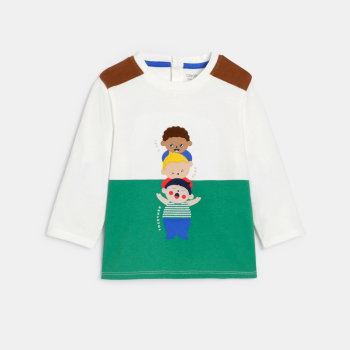 تيشيرت أخضر بأكمام طويلة للصبي الصغير