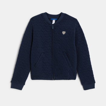 سترة للفتيات من الميلتون المبطن عليها قلب، اللون أزرق داكن