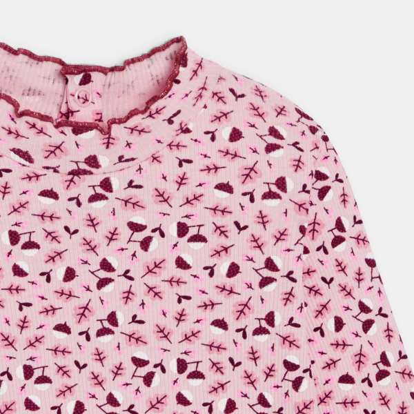 تيشيرت كوت مسطح وياقة متموّجة منمقة برسوم،، باللون البنفسجي، للفتيات الرضع. تيشيرت كوت مسطح وياقة متموّجة منمقة برسوم،، باللون البنفسجي، للفتيات الرضع.