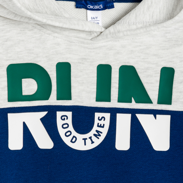 سويت شيرت بغطاء رأس من لونين، باللون الأزرق للأولاد سويت شيرت بغطاء رأس من لونين، باللون الأزرق للأولاد