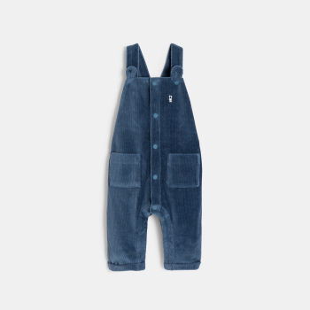 بدلة سالوبيت طويلة ومخملية، باللون الأزرق، مع بزَّة )بودي( مُخططة، للصبيان الصغار