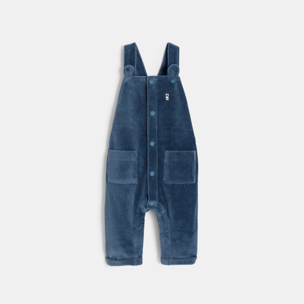 بدلة سالوبيت طويلة ومخملية، باللون الأزرق، مع بزَّة )بودي( مُخططة، للصبيان الصغار