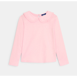 T-shirt manches longues col Claudine rose Fille