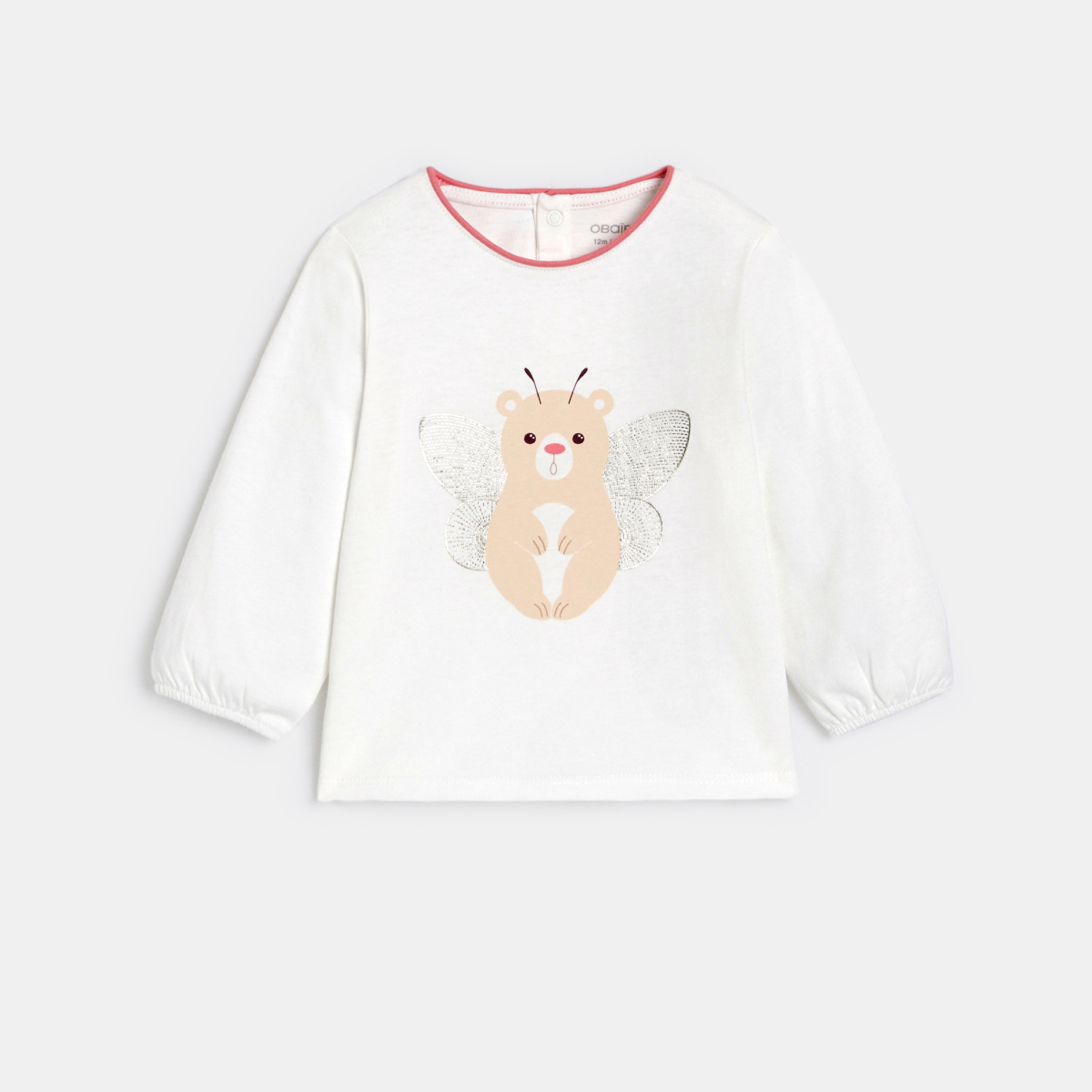 تيشيرت بأكمام طويلة برسمة حيوانات باللون الأبيض للفتيات الصغيرات تيشيرت بأكمام طويلة برسمة حيوانات باللون الأبيض للفتيات الصغيرات