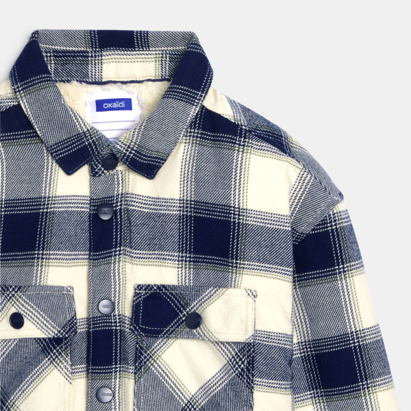 Surchemise à carreaux intérieur Serpha beige Garçon Surchemise à carreaux intérieur Serpha beige Garçon