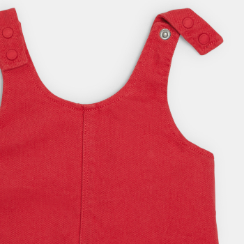 فستان سالوبيت باللون الأحمر، من الدنيم، للفتيات الصغيرات