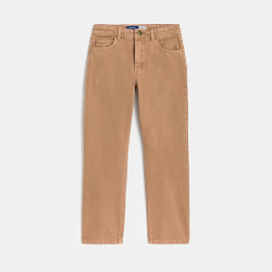 Pantalon droit en toile marron clair Garçon