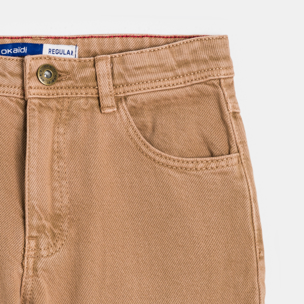 بنطلون بقّصة مستقيمة من القماش، أخضر فاتح للأولاد بنطلون بقّصة مستقيمة من القماش، أخضر فاتح للأولاد