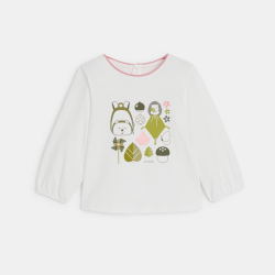 T-shirt manches longues forêt vert bébé fille