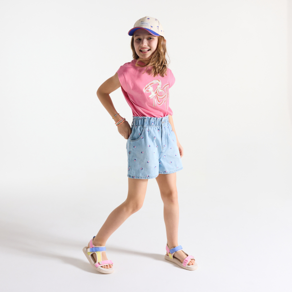 T-shirt à message pop rose Fille T-shirt à message pop rose Fille