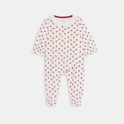 Dors-bien velours fleurs blanc bébé fille