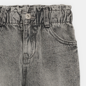Jean à taille élastiquée gris Fille