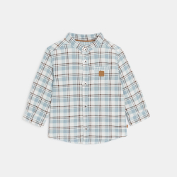 Chemise à carreaux tubique bleu bébé garçon