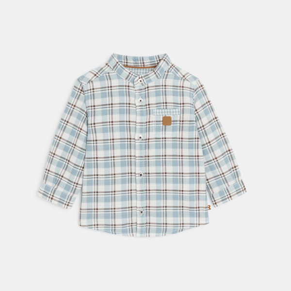 قميص بمربعات أنبوبية، أزرق اللون، لطفل رضيع قميص بمربعات أنبوبية، أزرق اللون، لطفل رضيع