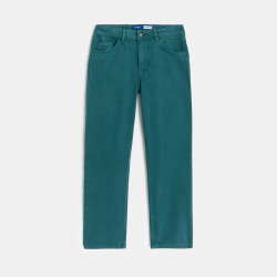 Pantalon droit en toile vert Garçon