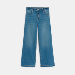 Jean large délavé bleu Fille