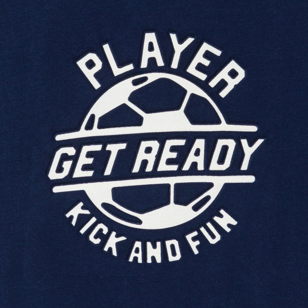 تيشيرت بأكمام طويلة ورسالة مطبوعة باللون الأزرق الداكن للأولاد. تيشيرت بأكمام طويلة ورسالة مطبوعة باللون الأزرق الداكن للأولاد.