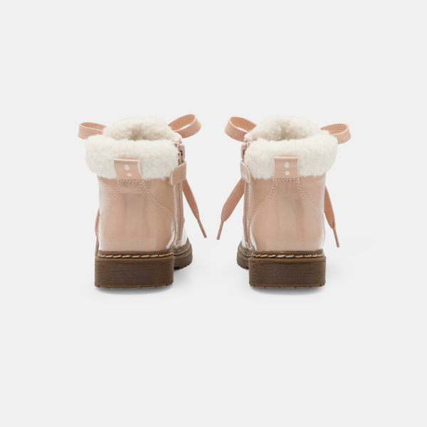 Bottes hiver fourrées vernies rose bébé fille Bottes hiver fourrées vernies rose bébé fille