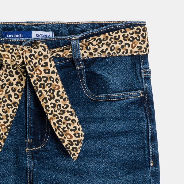 Jean skinny ceinturé bleu Fille Jean skinny ceinturé bleu Fille