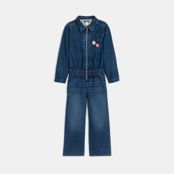 Combinaison-pantalon en jean bleu Fille