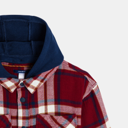 قميص فوقي مربعات، بغطاء...