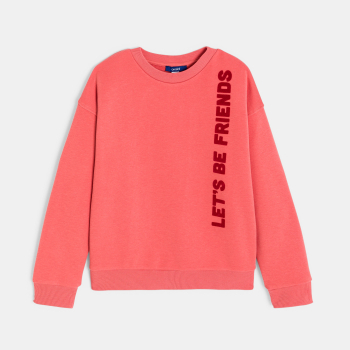 تيشيرت مزين بعبارة، باللون البرتقالي للأولاد