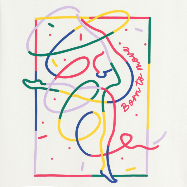 تيشيرت مزين برسالة بأكمام قصيرة، باللون الأبيض للفتيات تيشيرت مزين برسالة بأكمام قصيرة، باللون الأبيض للفتيات