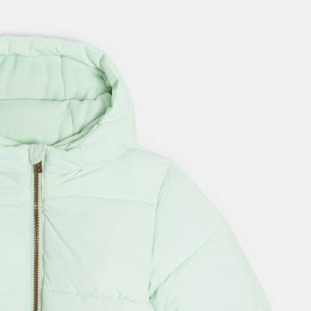 Doudoune doublée polaire à capuche vert pastel Fille
