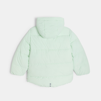 Doudoune doublée polaire à capuche vert pastel Fille