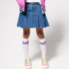 تنورة قصيرة بطيات جينز للفتيات، زرقاء اللون تنورة قصيرة بطيات جينز للفتيات، زرقاء اللون