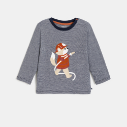 T-shirt à manches longues motif animal bleu bébé garçon