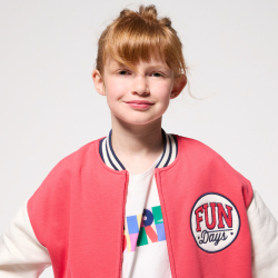 Sweat-shirt teddy campus rouge Fille