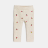 Legging tricot chiné blanc fleurs bébé fille Legging tricot chiné blanc fleurs bébé fille