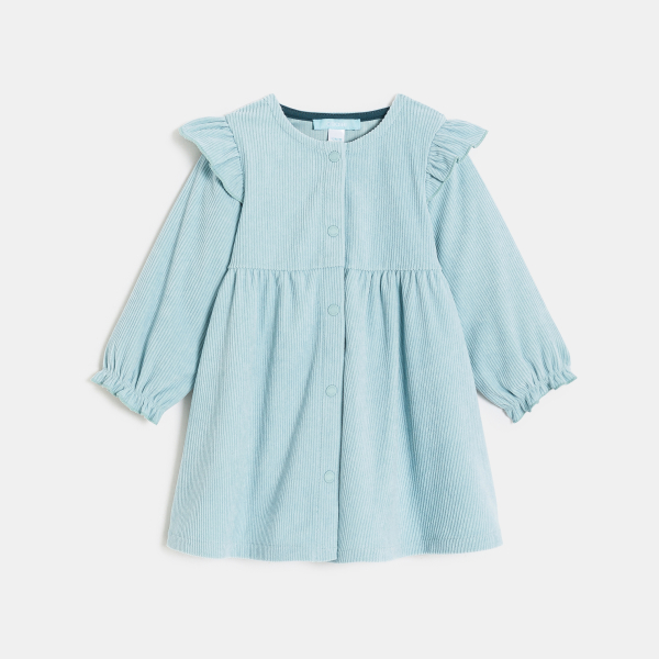 Robe en velours côtelé bleu bébé fille Robe en velours côtelé bleu bébé fille