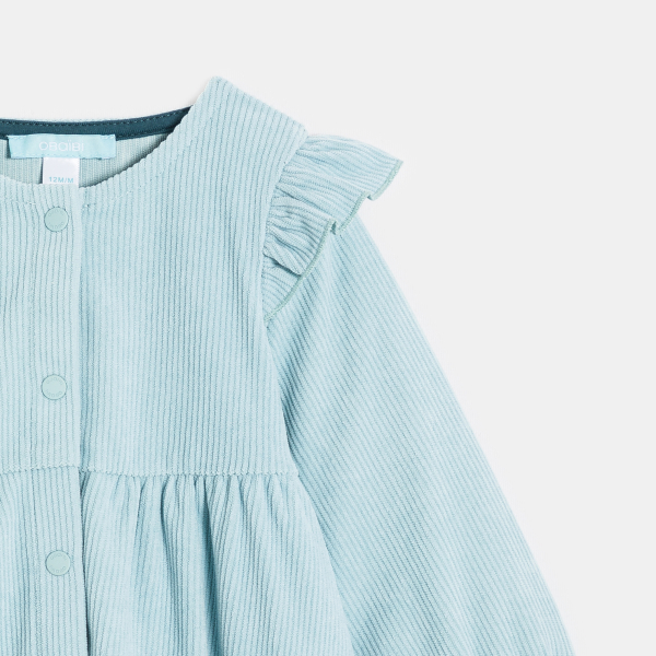 Robe en velours côtelé bleu bébé fille Robe en velours côtelé bleu bébé fille