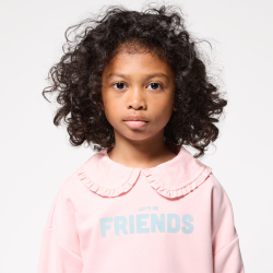 Sweat col Claudine amovible fille rose