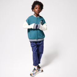 Sweat-shirt teddy campus vert Garçon