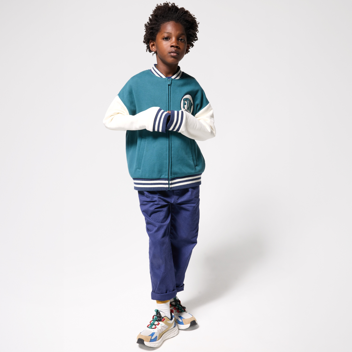 Sweat-shirt teddy campus vert Garçon Sweat-shirt teddy campus vert Garçon