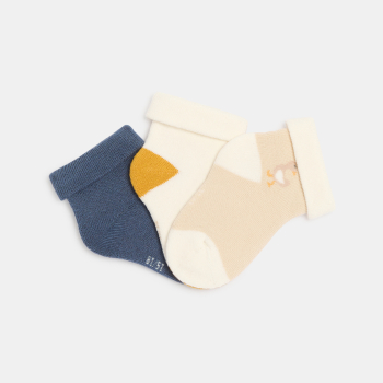 جوارب باللون البيج للصبيان حديثي الولادة )مجموعة من 3 أزواج(