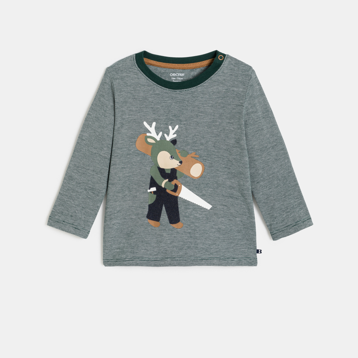 تيشيرت بأكمام طويلة مُزيَّن برسمة حيوان للصبيان الصغار تيشيرت بأكمام طويلة مُزيَّن برسمة حيوان للصبيان الصغار