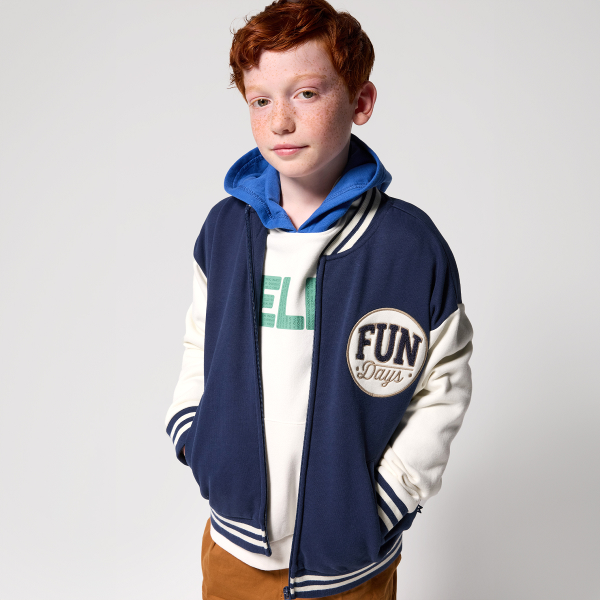 Sweat-shirt teddy campus noir Garçon Sweat-shirt teddy campus noir Garçon