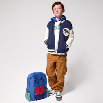 Sweat-shirt teddy campus noir Garçon