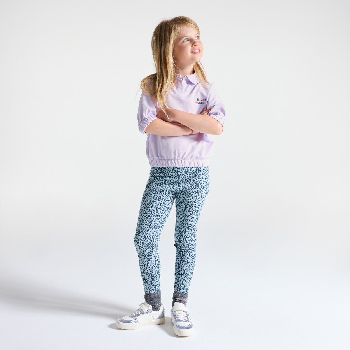 سويت شيرت بياقة بولو وأكمام قصيرة، أرجواني اللون للفتيات سويت شيرت بياقة بولو وأكمام قصيرة، أرجواني اللون للفتيات