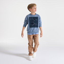 Sweat-shirt motif dinosaure bleu Garçon