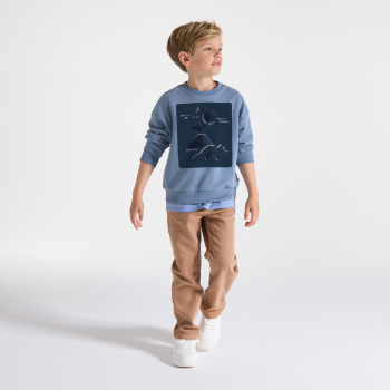 Sweat-shirt motif dinosaure bleu Garçon