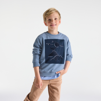Sweat-shirt motif dinosaure bleu Garçon