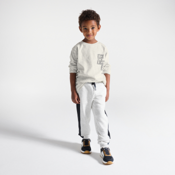 T-shirt manches longues à message gris Garçon