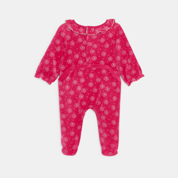 بيجاما مزينة بطبعة، باللون الوردي للفتيات الصغيرات 